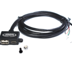 Cable Panel Mount USB-A & USB-C Female 1.1M (3.6Ft) 4-Wires Solder Terminations Black