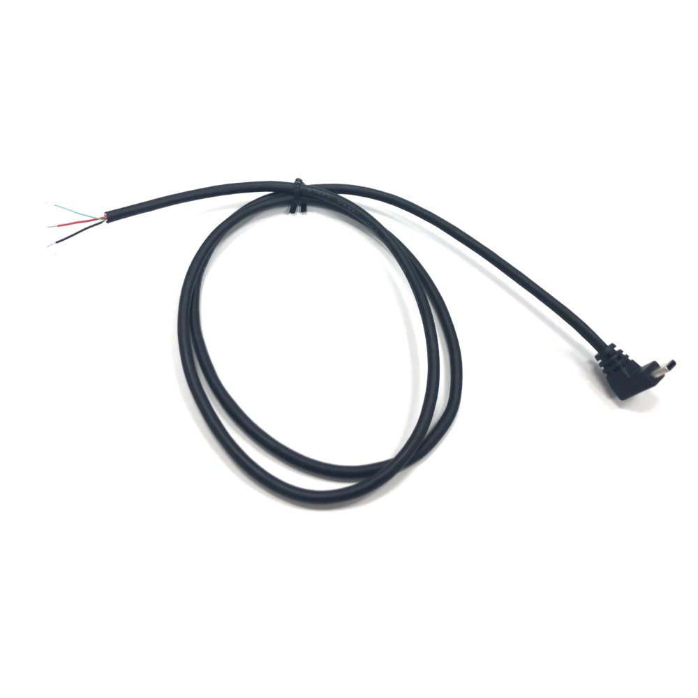 white-Cable 90 Degree USB-C 1.1M(3.6 Ft) 4-wires solder Termination Black 1 Cable 90 Degree USB-C 1.1M(3.6 Ft) 4-wires solder Termination Black - Image 1