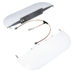 N4-15 Low Drag Balanced Loop VOR/LOC Antenna | 108–118MHz, Two TNC Output Connectors, 8-hole Mount, White