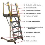 Lock-N-Climb Wheel Well Platform Safety Ladder | 65 in, B757/767 - Image 3