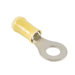 RING TERMINAL/Yellow. For use with 12-10 gauge wire.