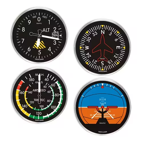 9010COAST Cockpit Instrument Style Drink Coasters | Round, Set of 4 - Image 1