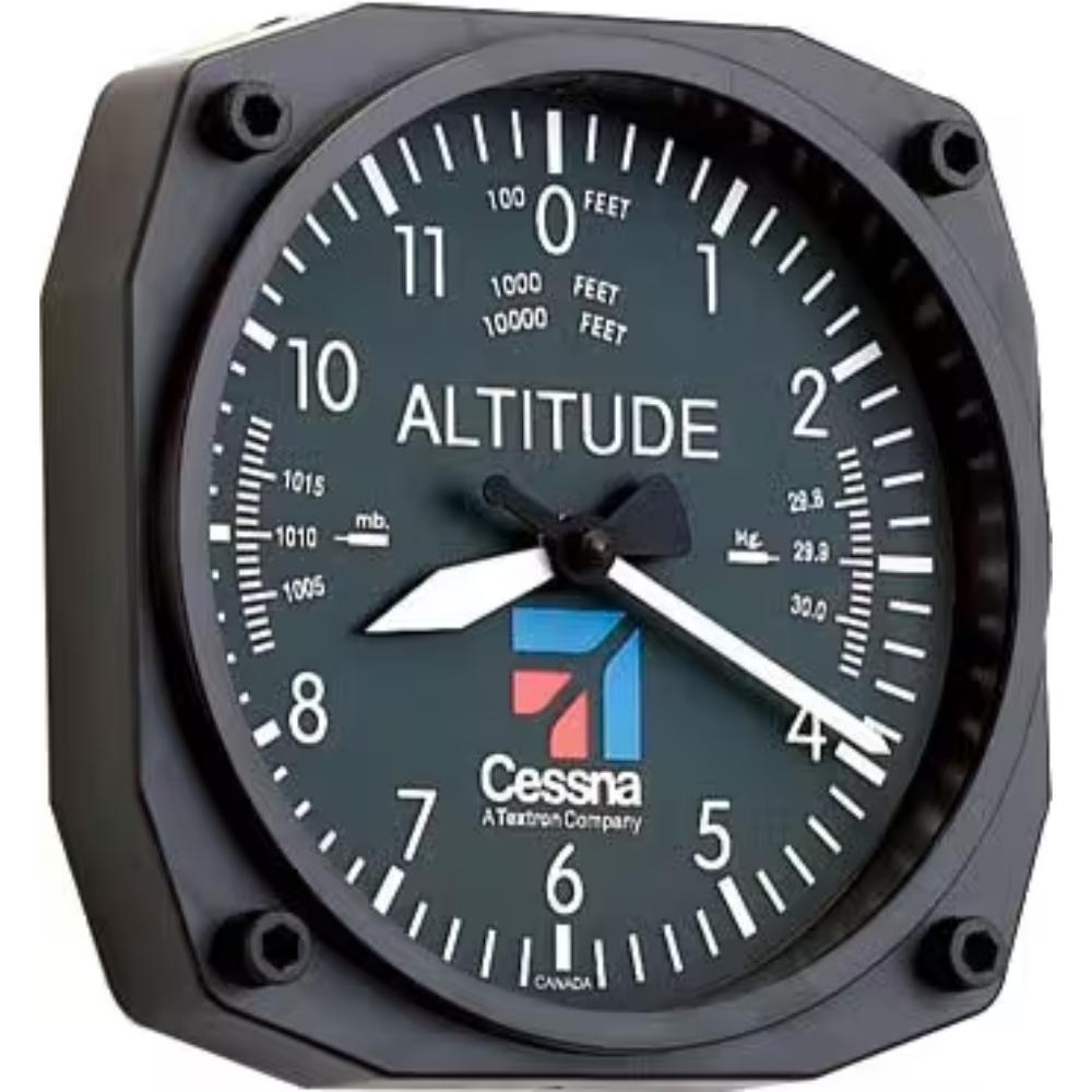 CES-9060 Wall Clock | 6-inch Instrument Style, Modern Altimeter - Image 1