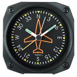 Desk Alarm Clock | Classic Directional Gyro Style, 3.5 Inch