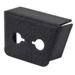 MIC and PHONE JACK MOUNTING BRACKET/Black wrinkle powder coat finish. 90 degree, under panel mount/2 Hole. Height: 1.5 Width: 2.3 Length: 1