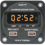 877 Series Digital Chronometer | 28V Lighting, Illuminated Buttons, Black Face Plate, Rear Mount