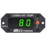 307FCI Digital OAT & Cabin Temperature Gauge | Centigrade, Green Display, Includes Digital Probe