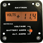 400 Series Voltage & Dual Amperage Meter | 2-1/4 Mount, 5V Orange Lighting