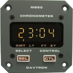 M850 Digital Clock Chronometer | 2-1/4in, 14V Orange Incandescent, Gray Faceplate