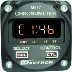 877 Series Digital Chronometer | 14V Lighting, Black Face Plate, Rear Mount