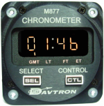 877 Series Digital Chronometer | 14V Lighting, Black Face Plate, Rear Mount