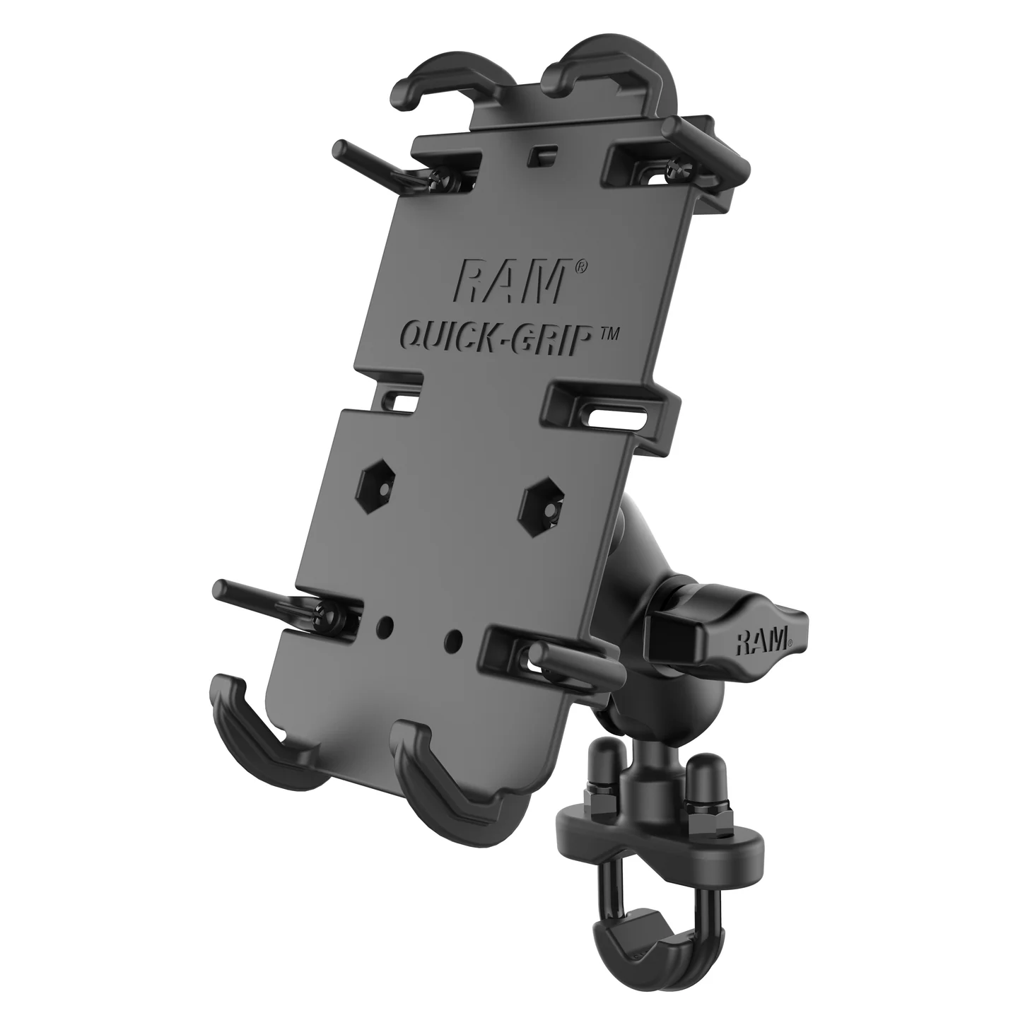 RAM-B-149Z-A-PD4U 1 RAM® Quick-Grip™ XL Phone Mount with Handlebar U-Bolt Base - Short - Image 1