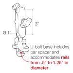 RAM® Handlebar U-Bolt Double Ball Mount - B Size Medium - Image 5
