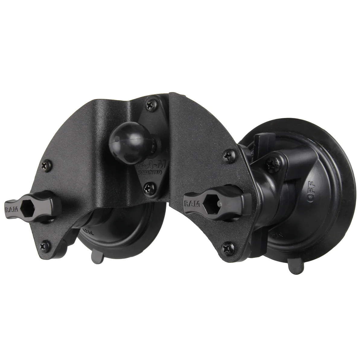 RAM-B-189B-PIV1U 1 RAM® Twist-Lock™ Dual Pivot Suction Cup Base with Ball - Image 1