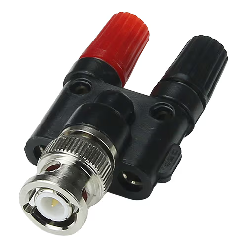CT2410 BNC Male to 4mm Binding Post Adapter | 50 Ω, 3 A, 500 Vrms - Image 1