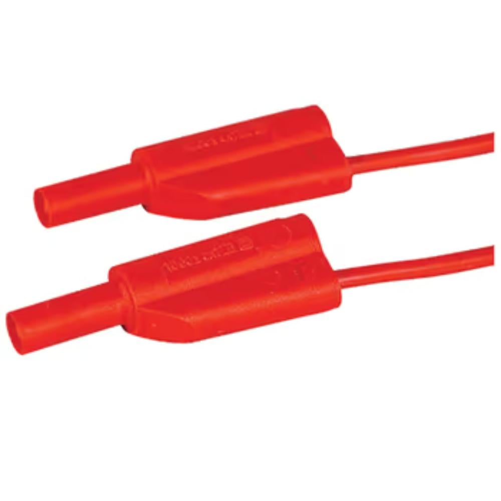 CT3114-200-2 TEST LEAD/Red, 200 cm. Banana plugs, stacking and shrouded, straight to straight, silicon, 20 Amp. - Image 1