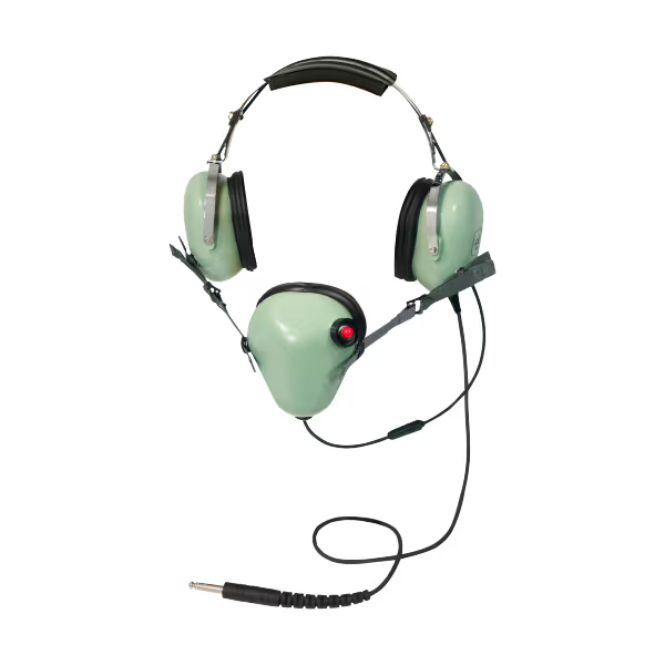 12506G-05 David Clark Ground Support Headset | Mic Shield/Straps, PTT, Straight Cord, SC-267 Plug - Image 1