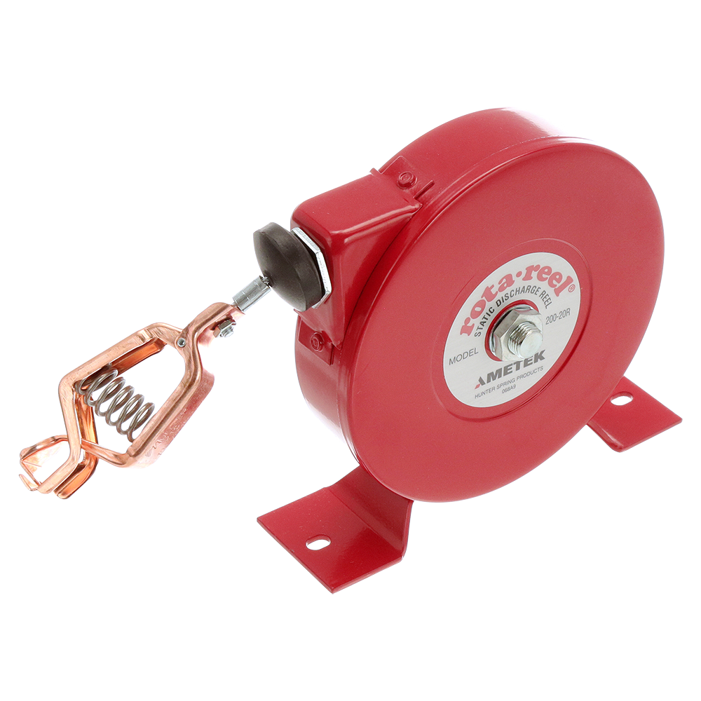 700-50R:PL 700-50R Static Discharge Reel | 50 ft, Alligator Clip - Image 1
